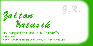 zoltan matusik business card